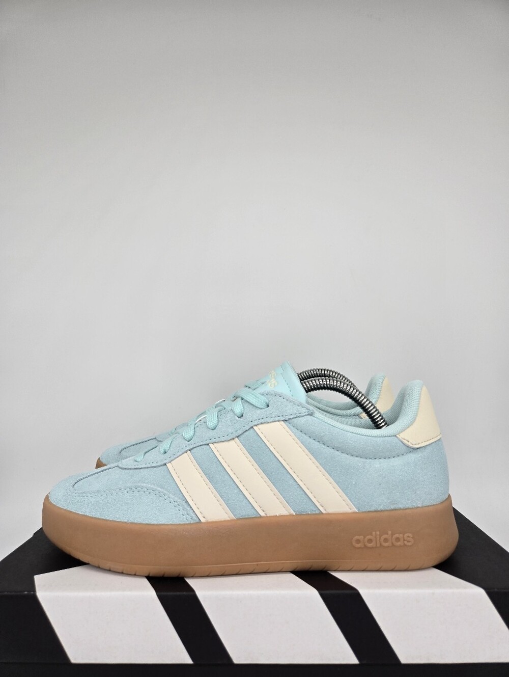 adidas Women's Light Blue Cream Suede Platform Sneakers
